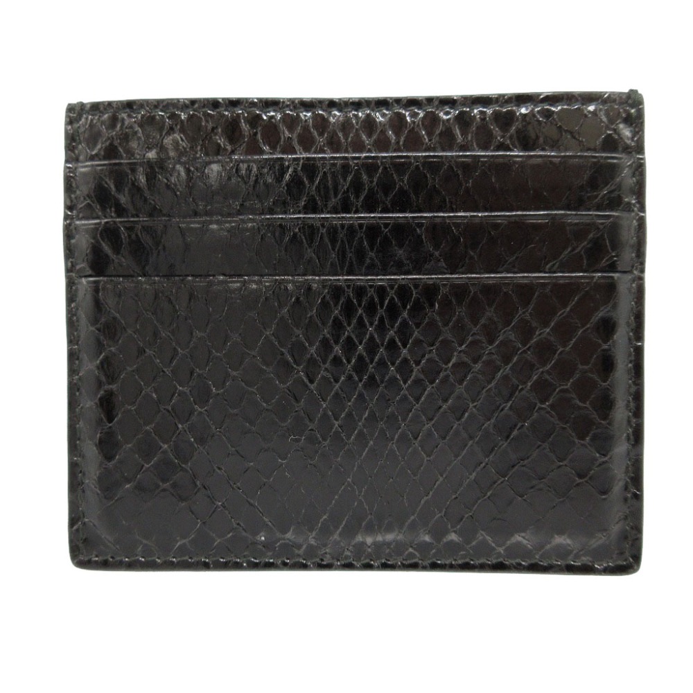 美品 ボッテガヴェネタ カードケース パイソン/パイソン ブラック 0777【中古】BOTTEGAVENETA ユニセックス
