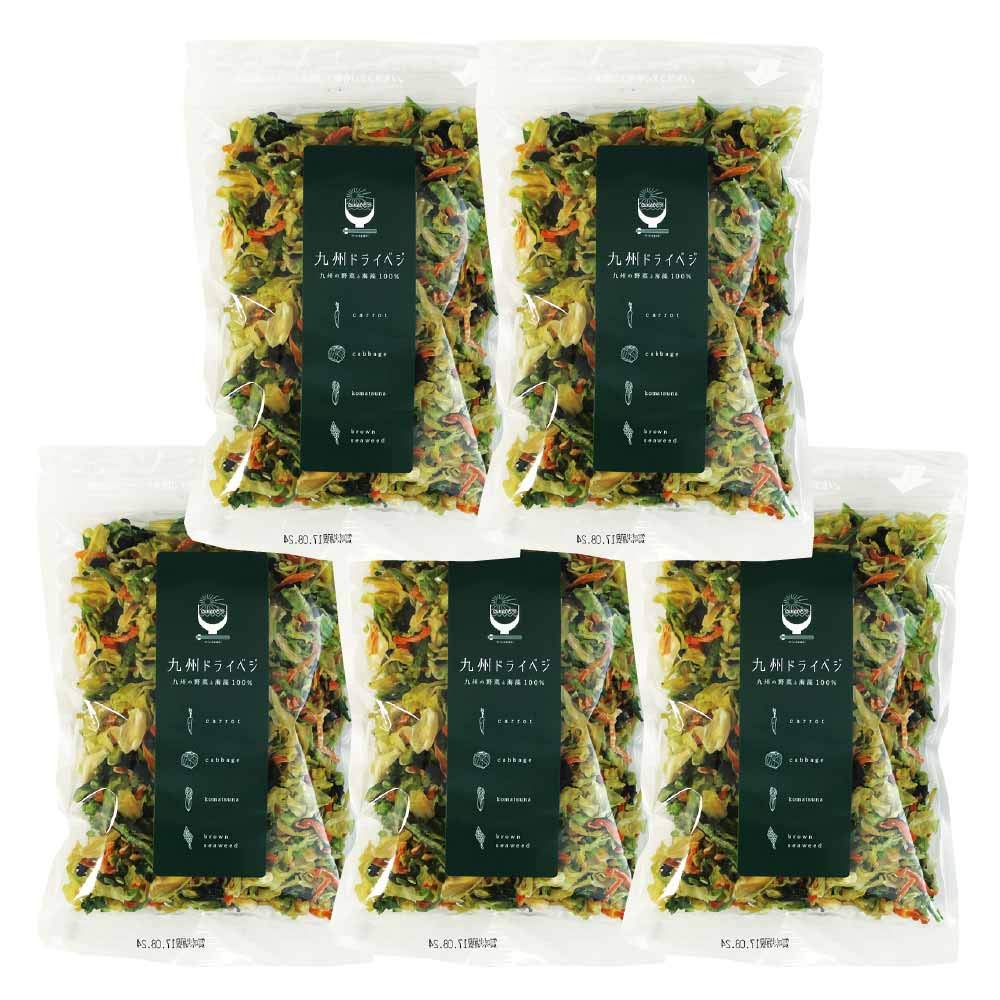 九州ドライベジ 乾燥野菜 九州産 野菜＆わかめ ミックス 100g みそ汁 カップ麵の具 インスタントラーメン スープ 非常食 5袋