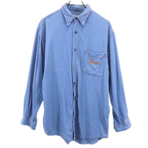 ジーンズ 日本製 長袖 デニムシャツ M ブルー系 JEANS メンズ