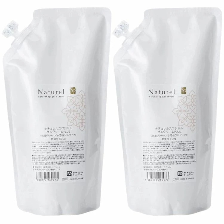 2個セット】　日本健康美 ナチュレルＳＰゲルクリーム プラス 詰替え 600g ナチュレル ツインセット敏感肌 低刺激 オールインワンジェル ボディクリーム ハンドクリーム 源泉水 源泉