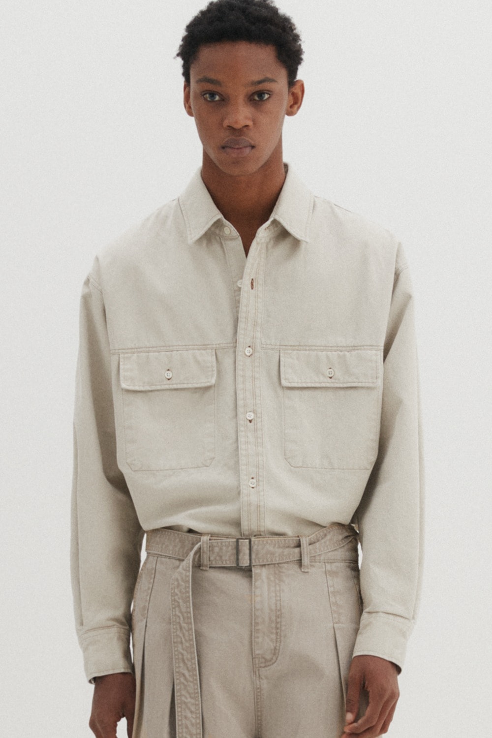 【DNSR】 BIO WASHED SHIRT : BEIGE