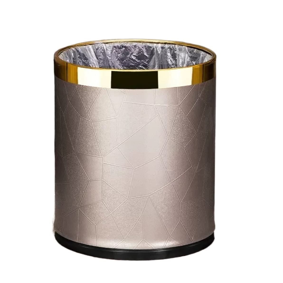 ゴミ箱塵箱 ごみ箱垃圾桶 贅沢な金属のゴミ箱は丸型の総本店のくずかごのゴミ箱カバーなしでできます キッチンゴミ箱 寝室 オフィス デスク下 (Color : E Size : 23*27cm)