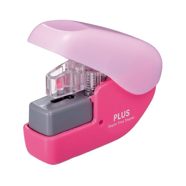 （まとめ） プラス 針なしホッチキスペーパークリンチ ミニ 4枚とじ ピンク SL-104NB 1個 (×10セット) 5,621円