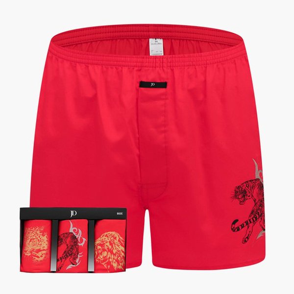 メンズピュアコットン80番手サテン織りトランクススクエアパンツ3枚セットJHMTBZ06