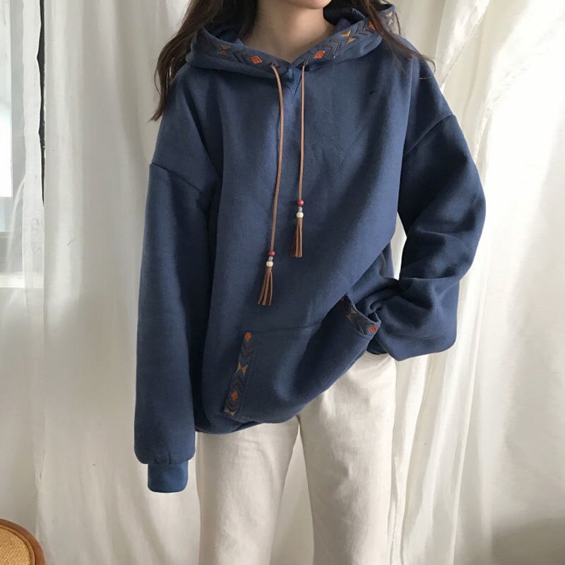 パーカー春春冬春春冬春薄手ヴィンテージ刺繍スウェット万能ジャケットトップス