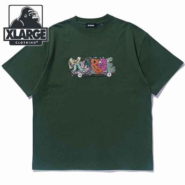 メール便 ハングアウト ショートスリーブ Tシャツ [101243011011] メンズ トップス 半袖 プリントティー x-large エックスラージ GREEN