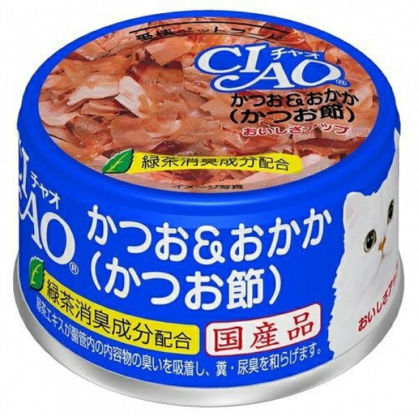 【48個セット】いなばペットフード CIAO かつお＆おかか(かつお節) 85g
