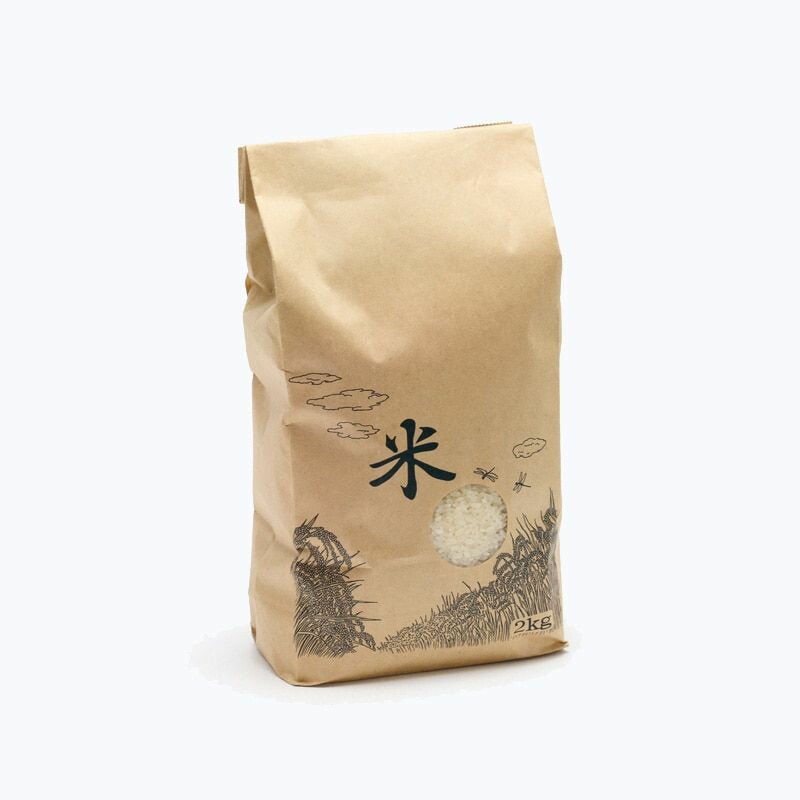 シモジマ 米袋 2kg 米テープ 窓あり 200枚 幅140xマチ70x高330mm 004193035