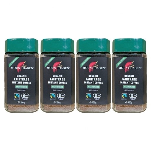 マウントハーゲン カフェインレス オーガニック インスタントコーヒー 100g 4個セット 緑