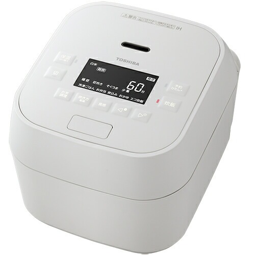 東芝【TOSHIBA】5.5合炊き 真空圧力IHジャー炊飯器 グランホワイト 炎匠炊き しゃもじ・軽量カップ付き RC-10MGX-W【備長炭かまど丸釜】