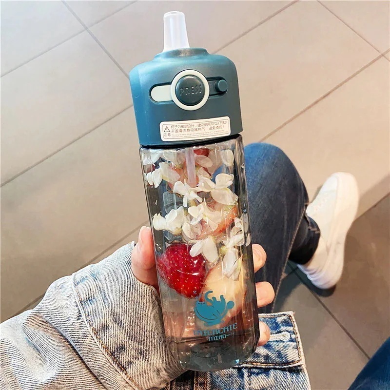 大人子供女の子のためのストローカップ付きポータブルウォーターカップ女性かわいいシンプルなインスタイル