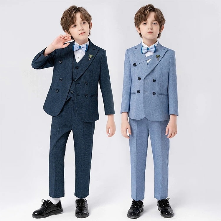 子供スーツ 男の子 スーツ フォーマルスーツ 入園式 卒業式 二つボタン 春秋冬 おしゃれ ジャケット+パンツ+ベスト+ワイシャツ＋蝶結び 結婚式 キッズスーツセット 入学式 結婚式 お宮参り 発表会
