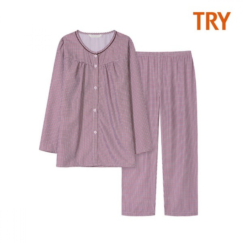 (TRY) レディース長袖ランナープリントパジャマ I42 5,788円