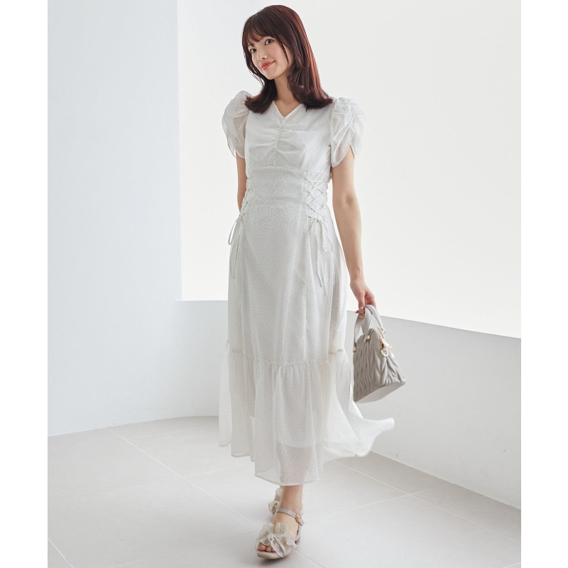 サイドレースアップレディワンピース