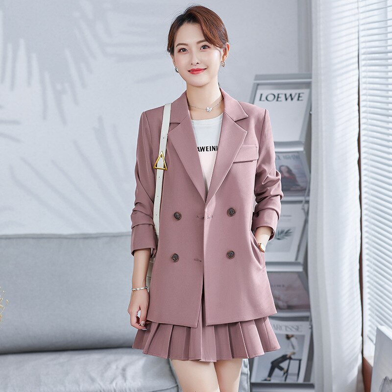 春と秋のプロの女性のスカートと小さなスーツの新しい韓国版の長袖のファッショナブルな気質のゆるいオーバーオールスカート
