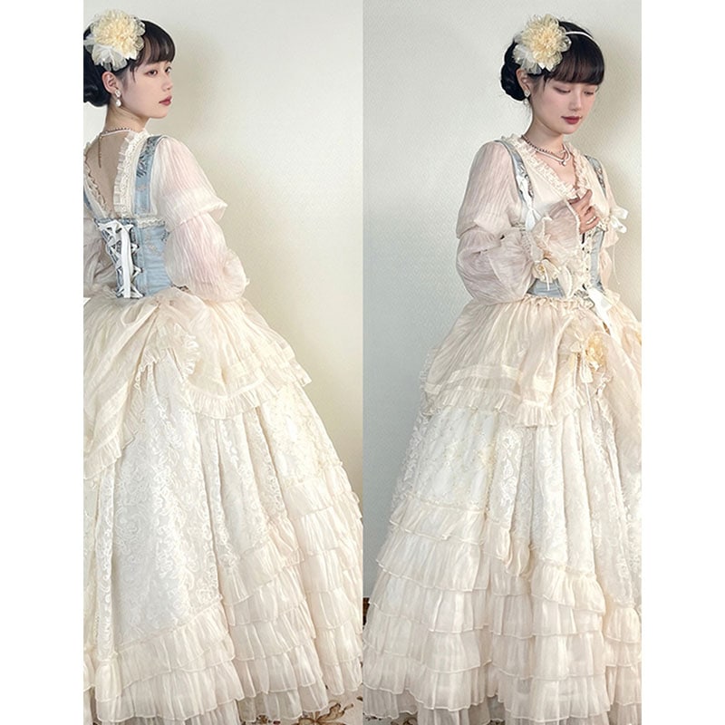 フラワーウェディングロリータゴージャスレディースドレスロリータ重工プリンセスフェアリードレス 10,813円