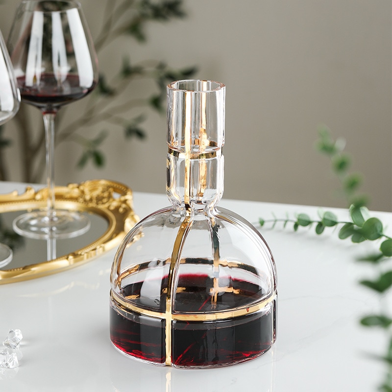 11 クリエイティブクリスタルガラス赤ワインデカンタホテルハイエンドゴールド塗装ライトライト高級ワインワインポットレストランワインワイン