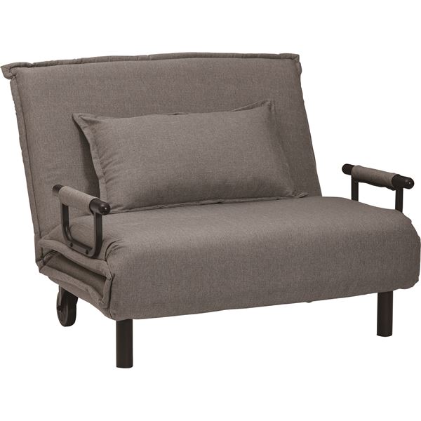 ソファーベッド 折りたたみ 幅約111cm ファブリック キャスター付き スチール リビング