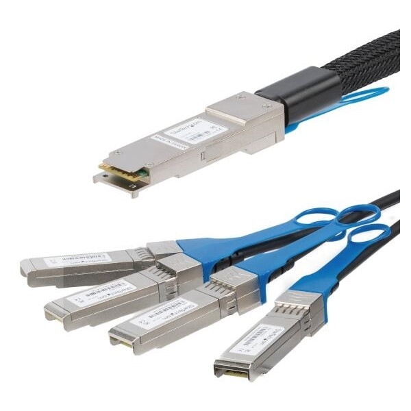 StarTech QSFP4SFPPC1M MSA準拠DAC ブレークアウトケーブル 1m メーカー直送