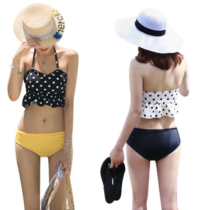 【20点セット】7月の新作特典水着 レディース ビキニ バンドゥ フリル ドット ホルターネック ビーチウェア 2点セット パッド付き ミセス ファッション おしゃれ バストアップ スイムウェア スイ 44,935円
