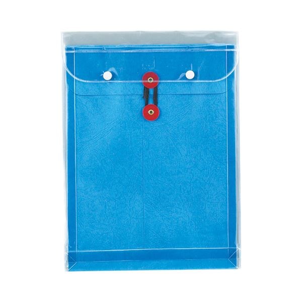 （まとめ） ピース マチヒモ付ビニール保存袋 レザック 角2 184g/m2 青 915 1枚 30セット