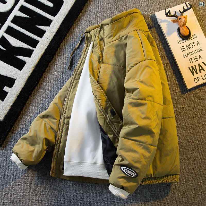 メンズ ファッショオン オシャレ カジュアル 男性 Hengpai レトロ スタンドカラー 暖かい コットン コート メンズ 秋冬 厚手 作業着 コットンジャケット