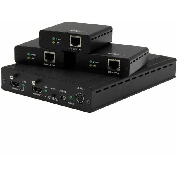 StarTech ST124HDBT ブラック HDBaseT規格対応3ポートHDMIエクステンダー(延長器)セット メーカー直送