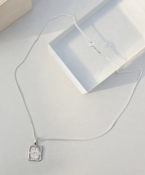 BONBEAU スクエア コイン ネックレス Door Flover silver