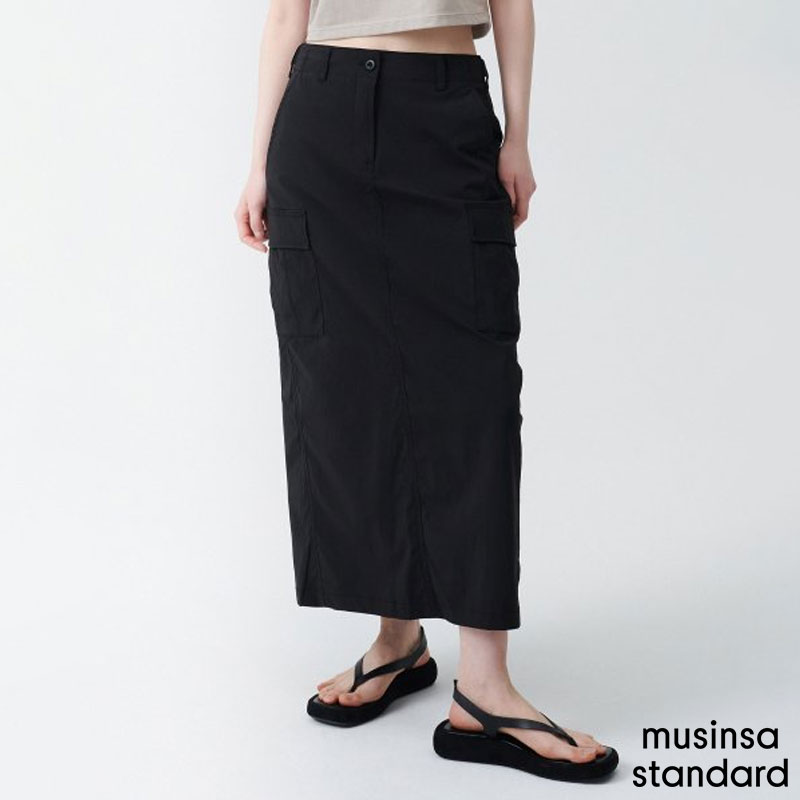 [무신사] ウーマンズ カーゴ マキシ スカート ( BLACK ) 6,351円