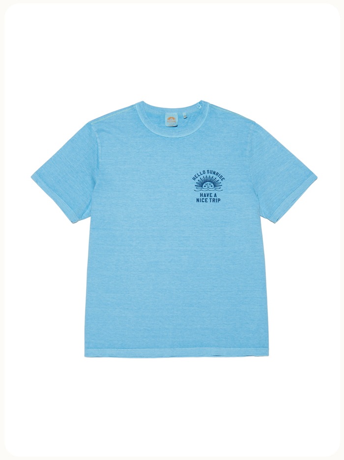 HELLO SUNRISE P-dyed VTG Mini Arch Logo Tee Sky Blue