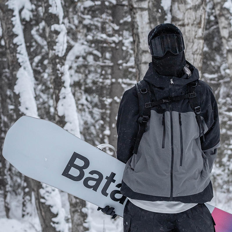 ウィンタースポーツ 2025 2026 黒グレー スノーボードウェア 3L トップス メンズ レディース スキーウェア スノボウェア コート スキー