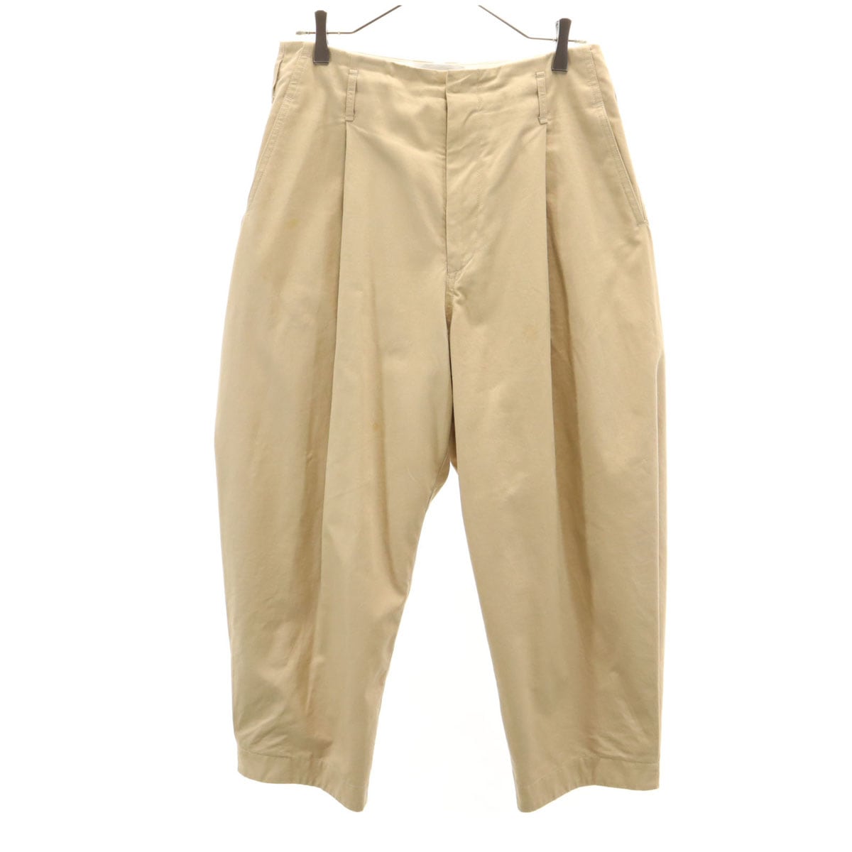 PORT BY ARK ポートバイアーク 日本製 タック ワイド パンツ 2 ベージュ メンズ 古着