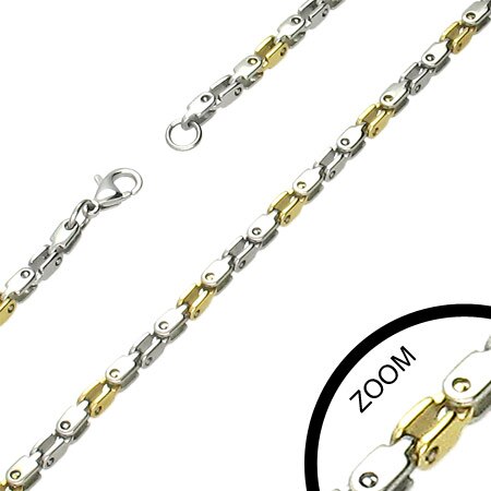 サイバーゴールドミックスチェーン ネックレス サージカルステンレス316L 首飾り アクセサリー プレゼント 男性 女性 シンプル 短い 長い ロング ショート 単品 金色 stc00com003xx 7,480円