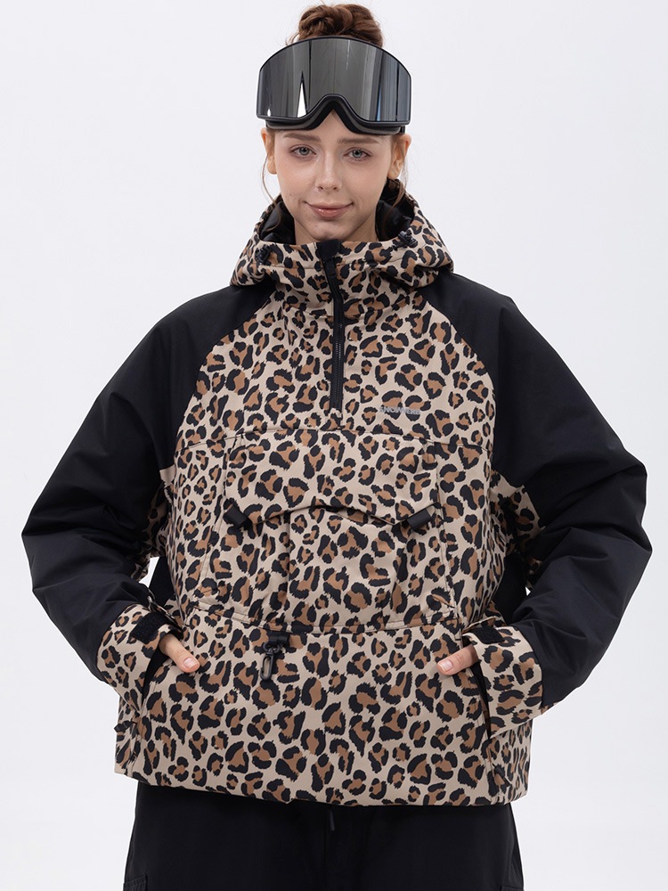 スノボウェア 6色 2025 2026 耐水圧15000mm ジャケット パーカー ヒョウ柄 迷彩 紫黒青 韓国風 スノーボードウェア スノーウェア スキーウェア メンズ レディース ユニセックス