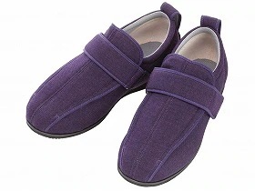 徳武産業 あゆみシューズ 介護靴 外出用 ケアフルIII 3E 紫 両足LLサイズ 1304