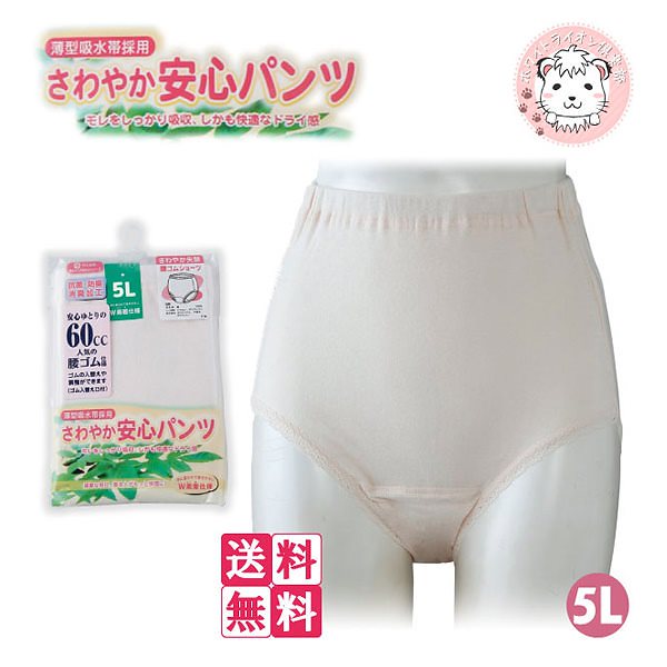 婦人 さわやか 安心パンツ 60cc対応 女性用 さわやかパンツ 3枚セット 5L 大きいサイズ