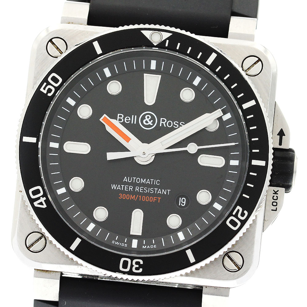 ベル＆ロス Bell＆Ross BR03-92-D-BL-ST BR03-92 ダイバー デイト 自動巻き メンズ 良品 内箱・保証書付き_900576【中古】