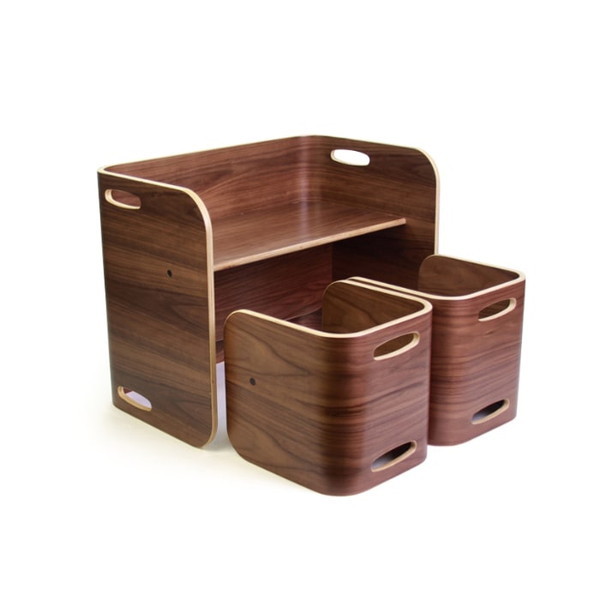 ホップル HOPPL コロコロチェア&デスク3点セット ブラックウォールナット CL-3set-BWL メーカー直送