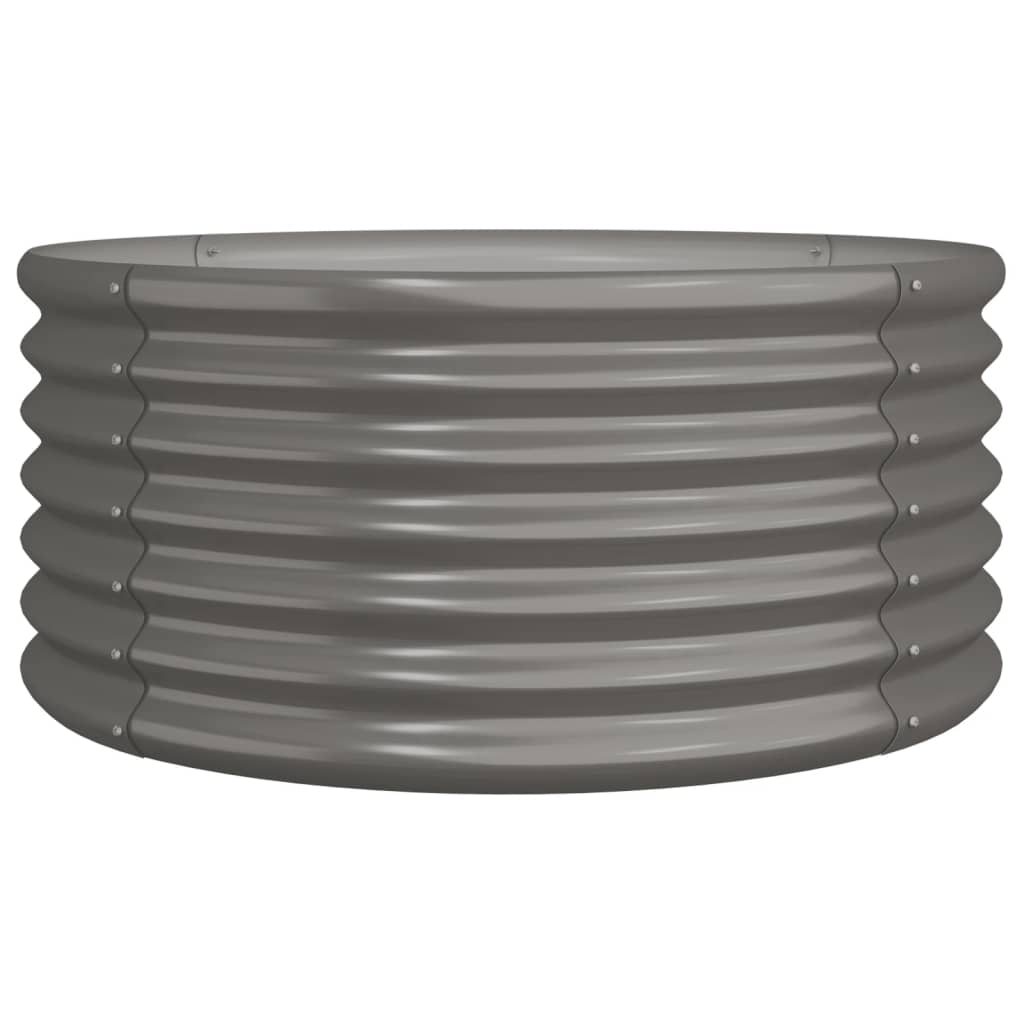 ガーデンプランター 粉体塗装スチール 80x80x36 cm グレー 5,504円