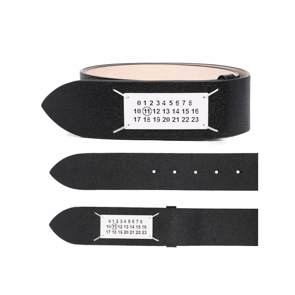 メゾンマルジェラ 25FW ナンバリングロゴレザーベルトブラック SA3TP0008 P4745 T8013 PCL5008436369