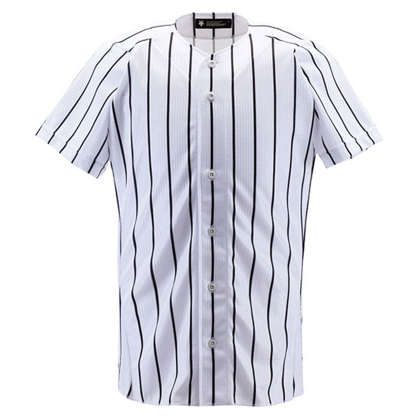ユニフォームシャツ フルオープンシャツ(ワイドストライプ) 野球 ソフトユニフォーム シャツM (DB6000-SWBK)