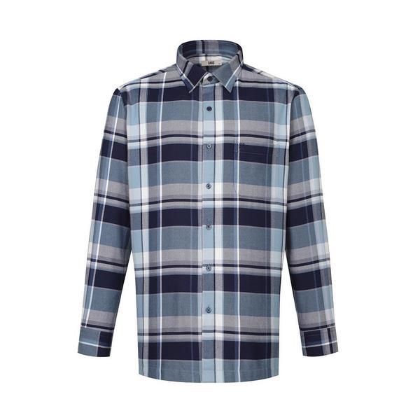 裏起毛ポリ混紡イージーケア ラージチェックシャツ レギュラーフィット__DKW2SHCL432N1