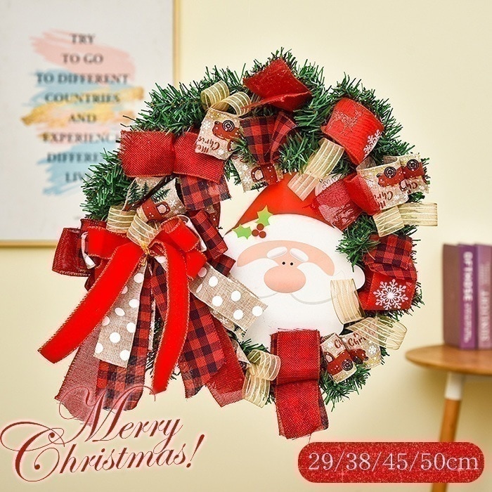 クリスマスパーティー 玄関 雑貨ドア飾り クリスマスリース デコレーション 50cmキッズ ベビー