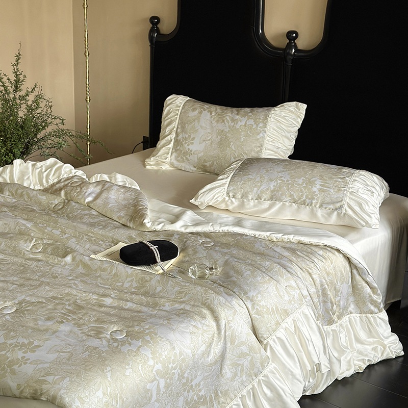 夏の機械水洗可能60本の蘭精天糸夏涼布団4枚セット超柔氷糸シングルペア薄エアコン布団