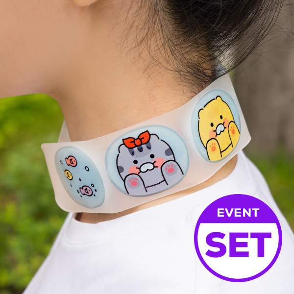 ファミリーパック/6個 SET カカオフレンズ アイス ワイド ネッククーラー クーリング ネックバンド 色別 1個/スタ配送 (贈呈品なくなり次第贈呈終了)