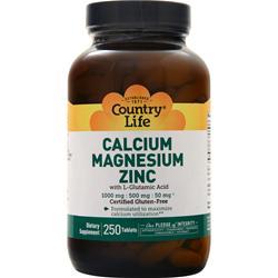 COUNTRY LIFE社　カルシウム マグネシウム ジンク L-グルタミン酸 配合 250錠