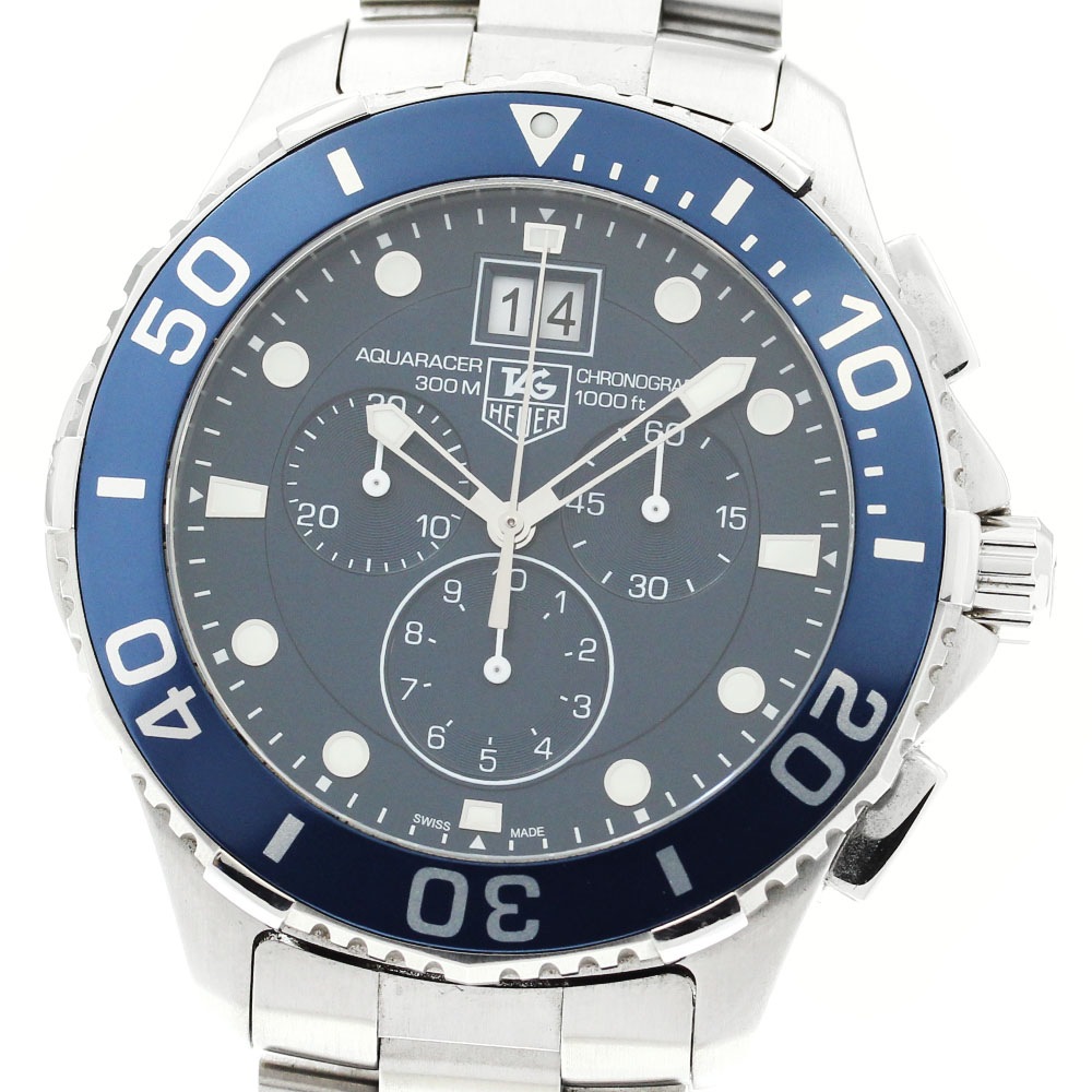 タグホイヤー TAG HEUER CAN1011 アクアレーサー ビッグデイト クロノグラフ クォーツ メンズ _884118【中古】