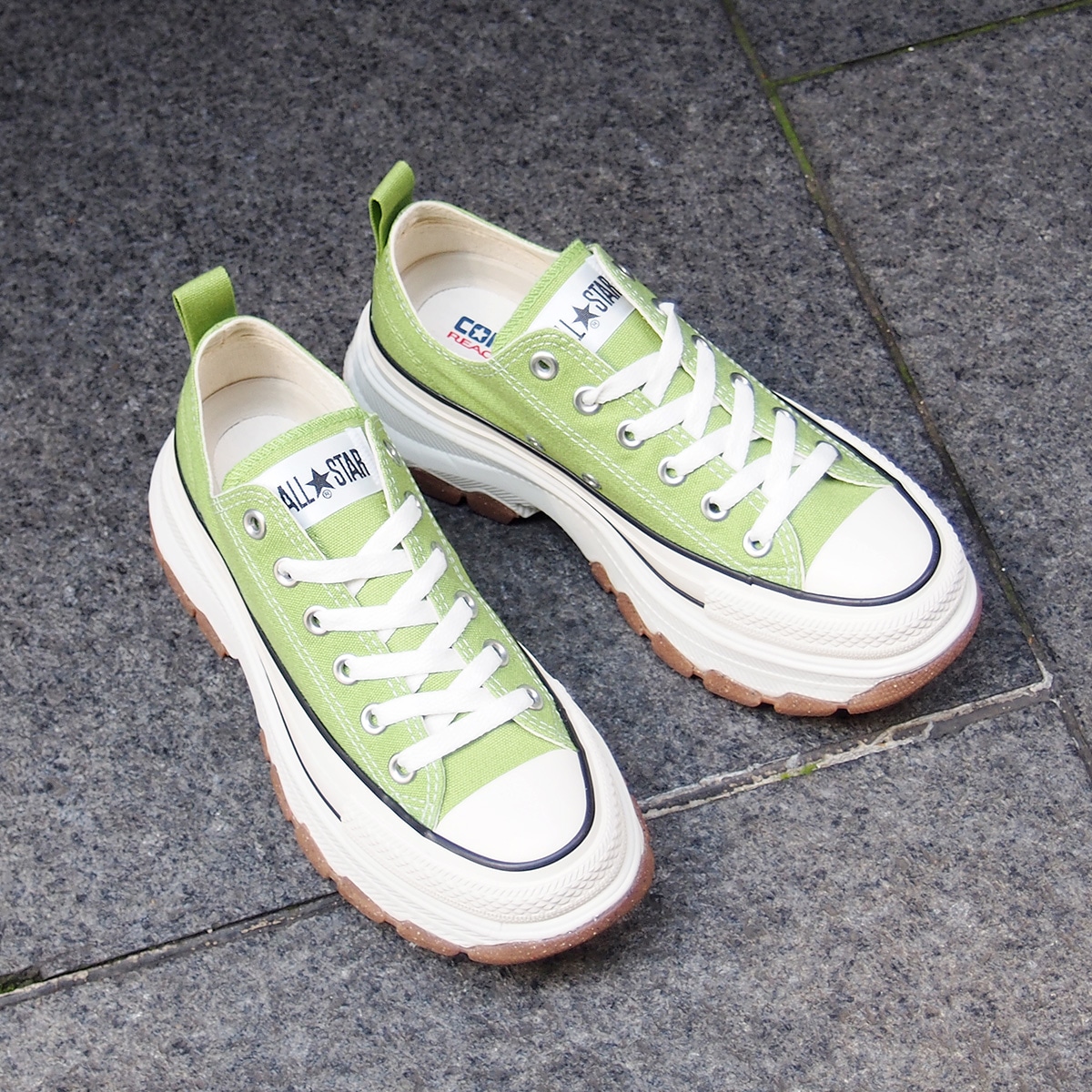 コンバース 厚底スニーカー メンズ レディース オールスタートレックウェーブ ローカット ライトグリーン CONVERSE ALL STAR R TREKWAVE OX LIGHT GREEN
