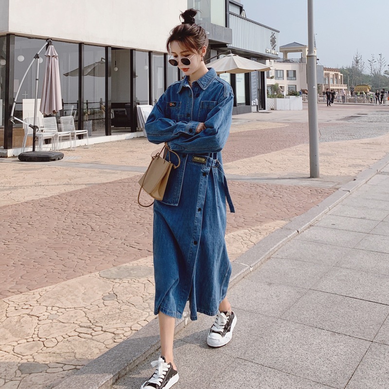 【送料無料】レディース ロングコート デニムコート ワンピース 2way かっこいい