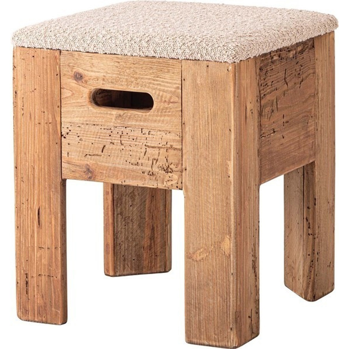 スツール 天然木 パイン古材 水性塗装 ポリエステル